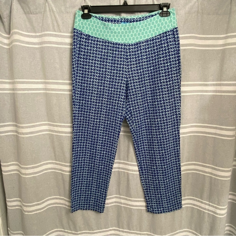 J. MCLAUGHLIN / Teal & Blue Printed Leggings Size L